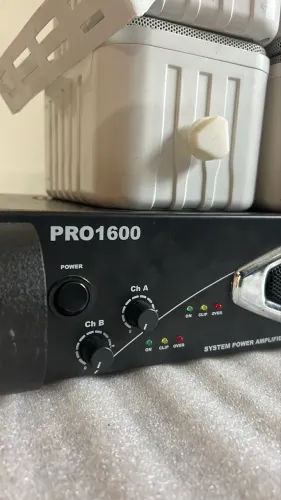 Amplificador Potencia LL Audio Pro 1600 + 4 caixas 3 vias SP 400