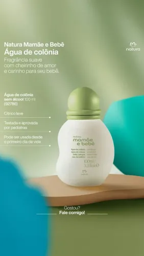Mamãe e Bebê Água de Colônia Natura sem Alcool Infantil - Promoção