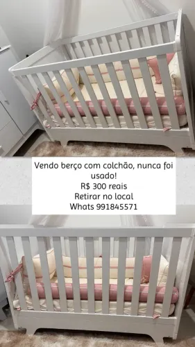 Berço infantil com colchão