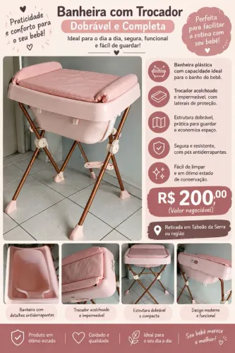 Banheira com trocador