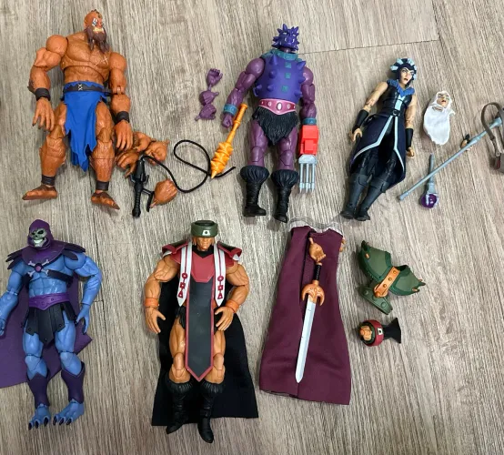 lote 5 bonecos master of the universe revelation