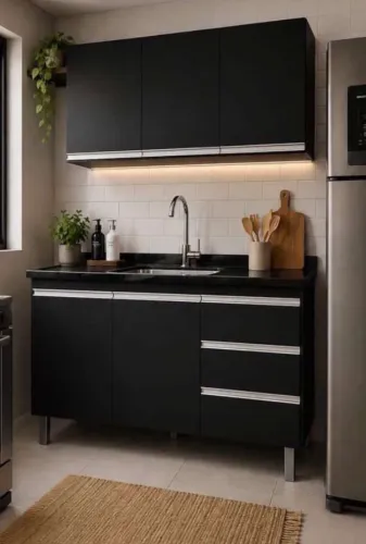 Kit cozinha balcão de pia + aéreo 100% MDF