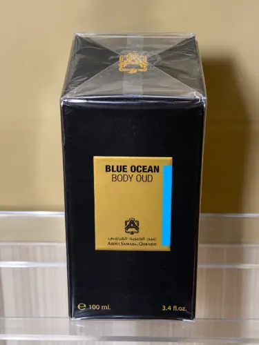 Perfume Blue Ocean Body Oud da marca Abdul Samad Al Qurashi 100ml Lacrado Original
