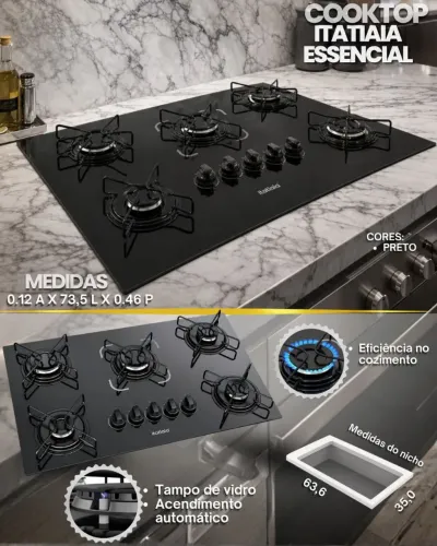 COOKTOP ITATIAIA ESSENCIAL 5 BOCAS