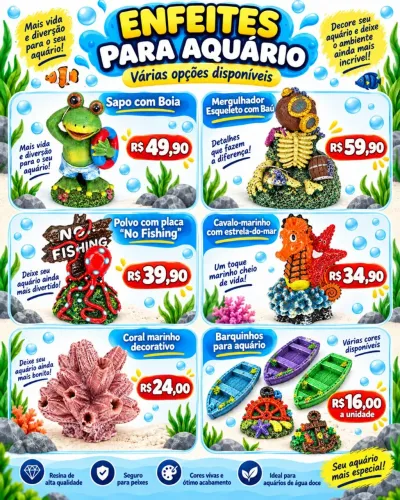 Enfeites de aquário