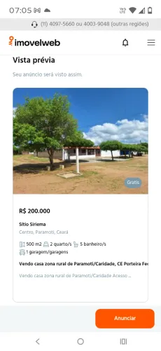 Casa térrea em 500 m2 de área, 2 suítes, sala ampla, cozinha, lavanderia, garagem, área go