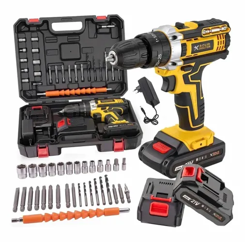 FURADEIRA E PARAFUSADEIRA 21v SEM FIO BATERIA DUPLA+ KIT MALE