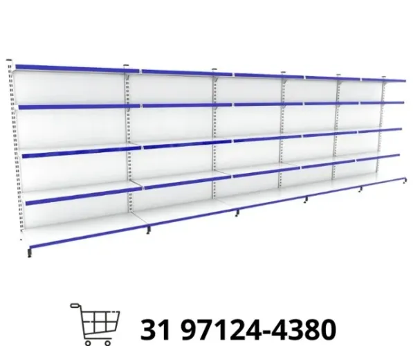Gondola de Parede 5 Bandejas Branca Polar