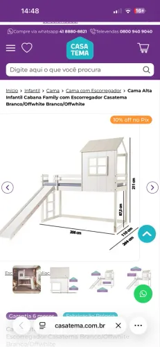 Cama com escorregador