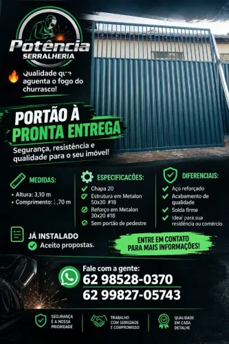 Portão 3.10x 3.70 chapa 20