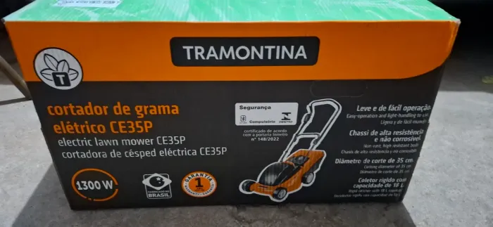 Carrinho elétrico de cortar grama tramontina