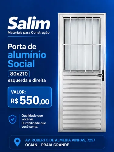 Porta de alumínio Social 80x210