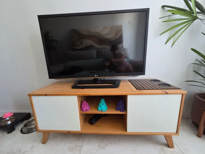 Rack Memory Mobly - Madeira Maciça Taeda + MDF | 120 cm