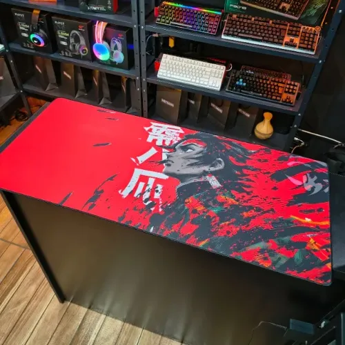 Mousepad gamer 90x40cm Speed estampado Tanjiro Anime Demon Slayer base antiderrapante 3mm 