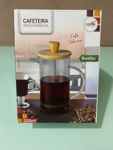 Cafeteira Prensa Francesa Casita 350ml com Tampa de Bambu