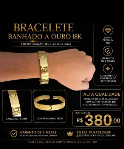 Bracelete banhando a ouro18k
