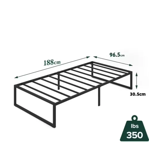 Cama solteiro estrutura de metal estilo industrial
