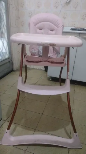 Cadeirinha de alimentação Rosa para bebê
