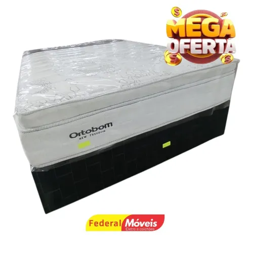 Cama Box Casal Colchão c/ 32cm de altura 1,38cm e Base Padrão - Entregamos