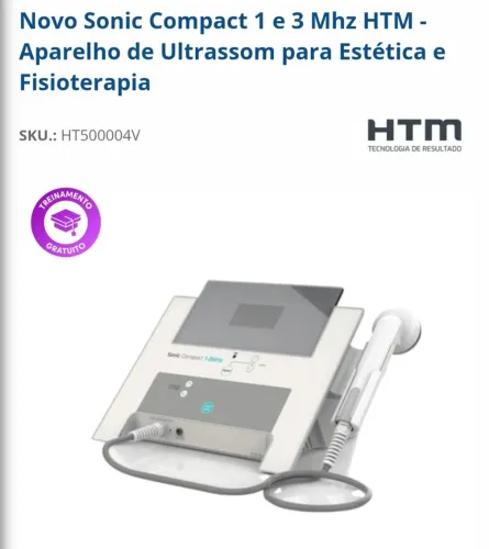 Sonic Compact 1 e 3 Mhz HTM - Aparelho de Ultrassom para Estética e Fisioterapia