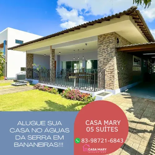 Lindíssima casa com 05 suítes e ar-condicionados no Águas da Serra em Bananeiras