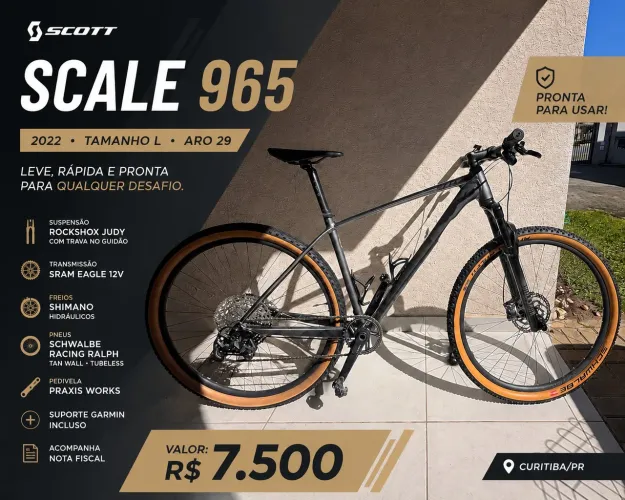 Scott Scale 965 2022 | Tamanho L | Aro 29 | Tubeless | Impecável