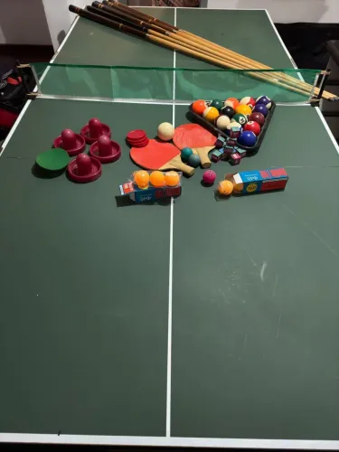 Mesa de jogos Fat Cat, 3 em 1, hockey de mesa, sinuca e ping pong