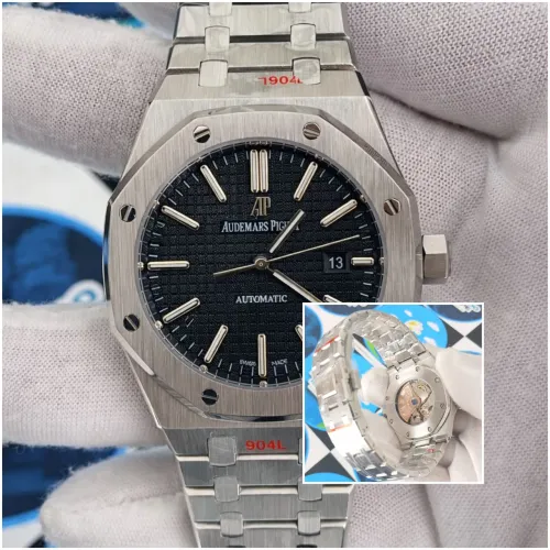 RELÓGIO AP FUNDO BLACK ROYAL OAK AUTOMÁTICO