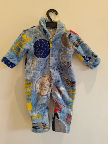 macacão infantil plush astronauta azul - PP