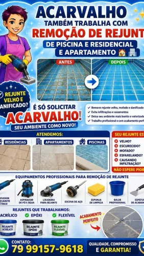 trabalhamos com remoção d rejunte d piscina d residencial etc 