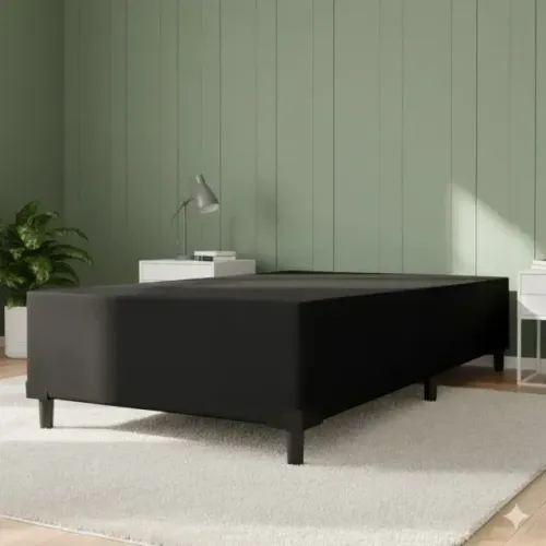 Base Box Solteiro Suede Preto (Frete Grátis)
