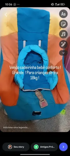 Cadeirinha bebê conforto para crianças de 9 a 18kg Grande