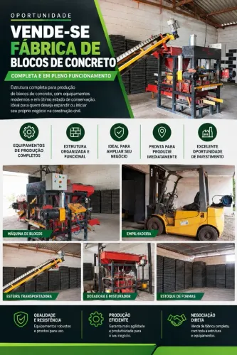 VENDE-SE FÁBRICA COMPLETA DE BLOCOS DE CONCRETO