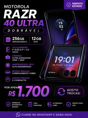 ? Motorola Razr 40 Ultra 256 GB | 12 GB RAM | IMPECÁVEL