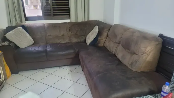 Sofá Marrom 6 lugares confortável ótima oportunidade