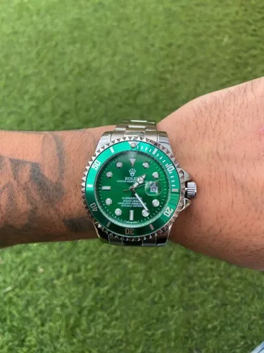 R-O-L-E-X Prata e verde