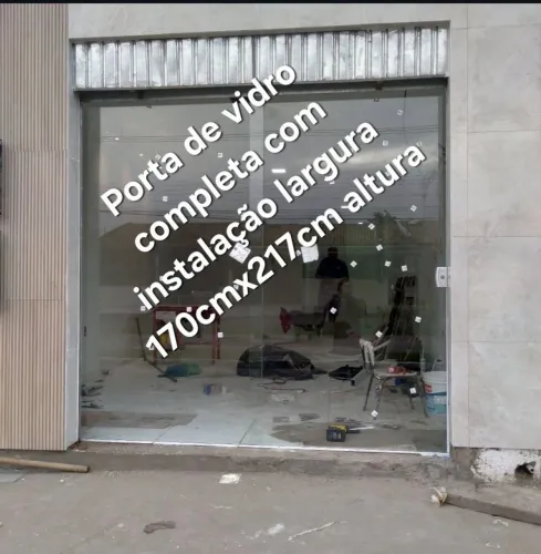 Porta de vidro completa 