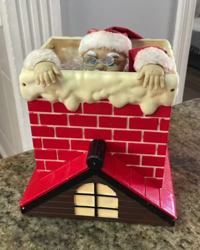 Enfeite Papai Noel na Chaminé Vintage Natal