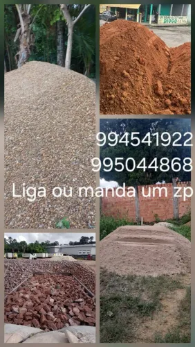 5mt de brita 1.300 1 milheiro de tijolos 920 5mt de seixo japura 1.250  15mt de barro 440