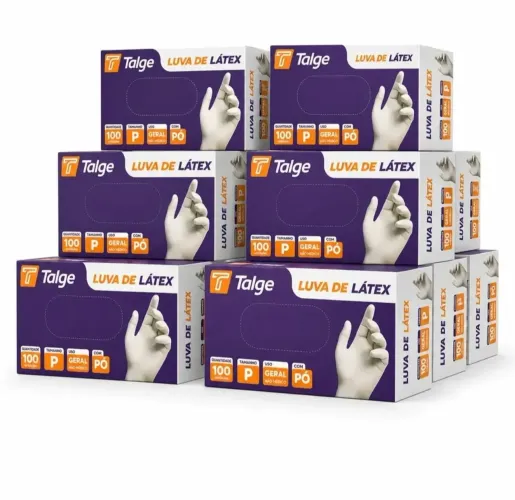 Kit Luvas Látex TALGE com pó. TAMANHO G