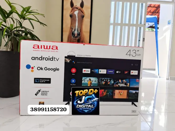 Smart TV 43 com borda ultrafina comando de voz nova lacrada na caixa