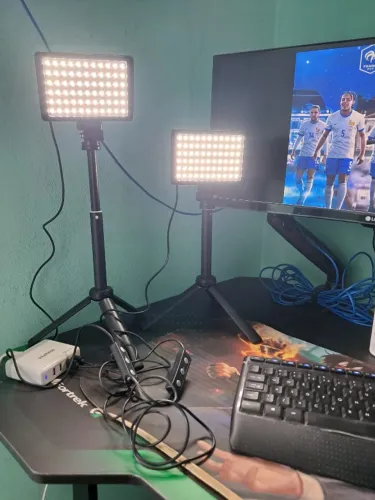 Kit de iluminação LED de mesa para Gravações Youtuber, Tiktok e Gamers