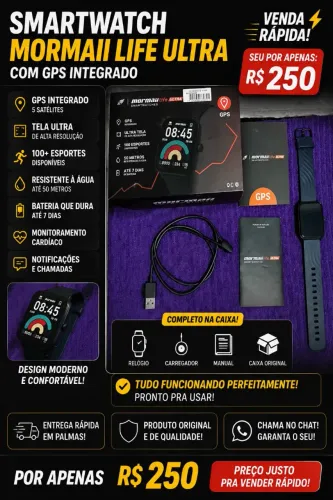 Smartwatch Mormaii Life Ultra GPS - Completo na Caixa | R$250