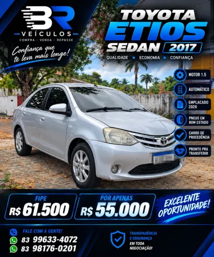 Toyota Etios XLS Sedan 1.5 Flex 16V 4P Aut. 2017