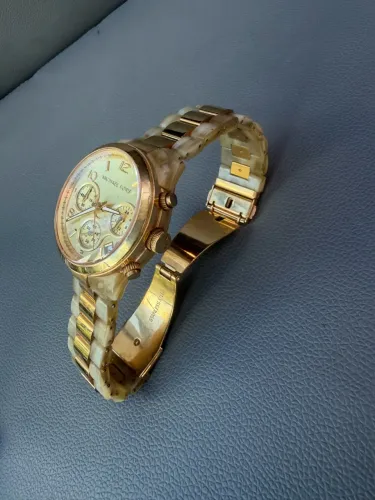 Relógio Michael Kors Original - Dourado com Acetato Bege (Feminino)