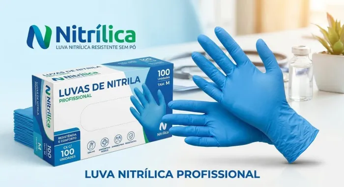 Luva letrilica azul