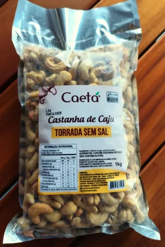 Castanha de Caju Inteira Torrada e Sem Sal 1kg Premium - PROMOÇÃO