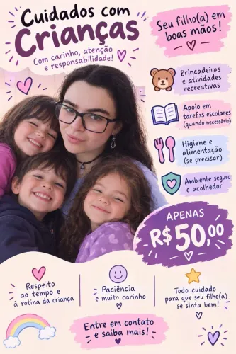 Ofereço cuidados com crianças aqui em ijui