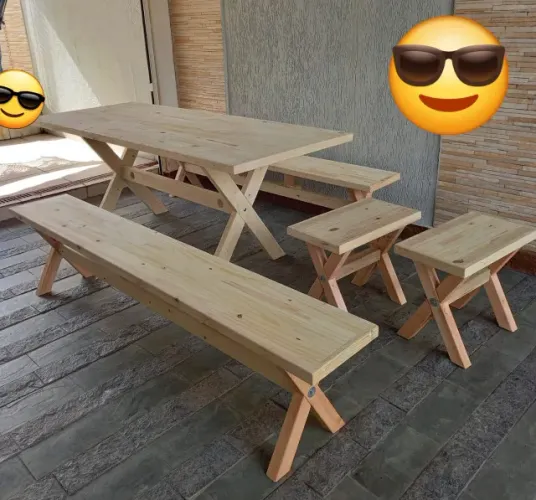 MESA RUSTICA PARA AREA GOURMET / VARANDAS / REFEITÓRIOS