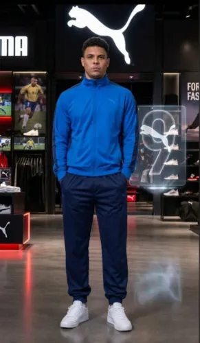 Agasalho Masculino Puma Azul/Azulmarinho - Novo - Original - Tamanho G